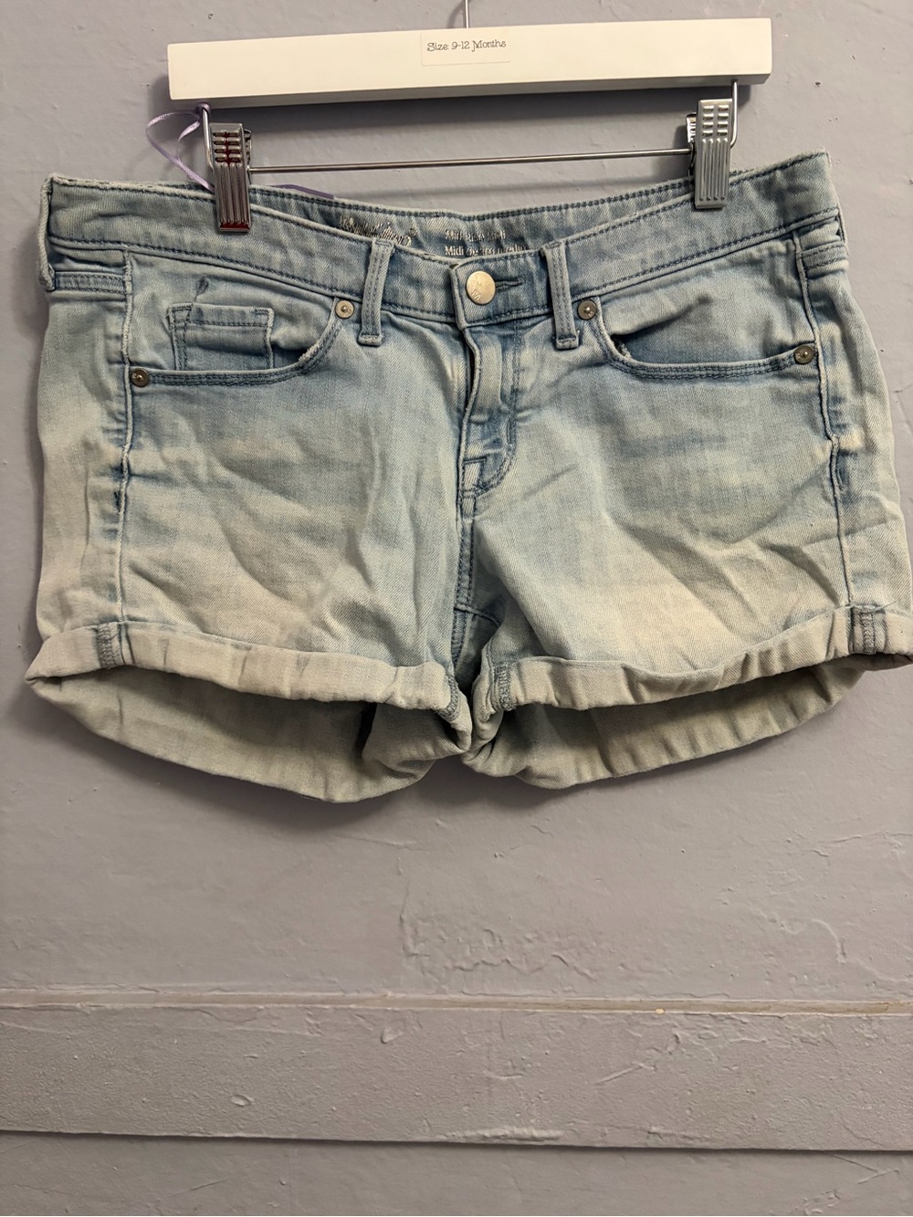 Mossimo Supply Co. Light Blue Denim Rolled-Hem Shorts